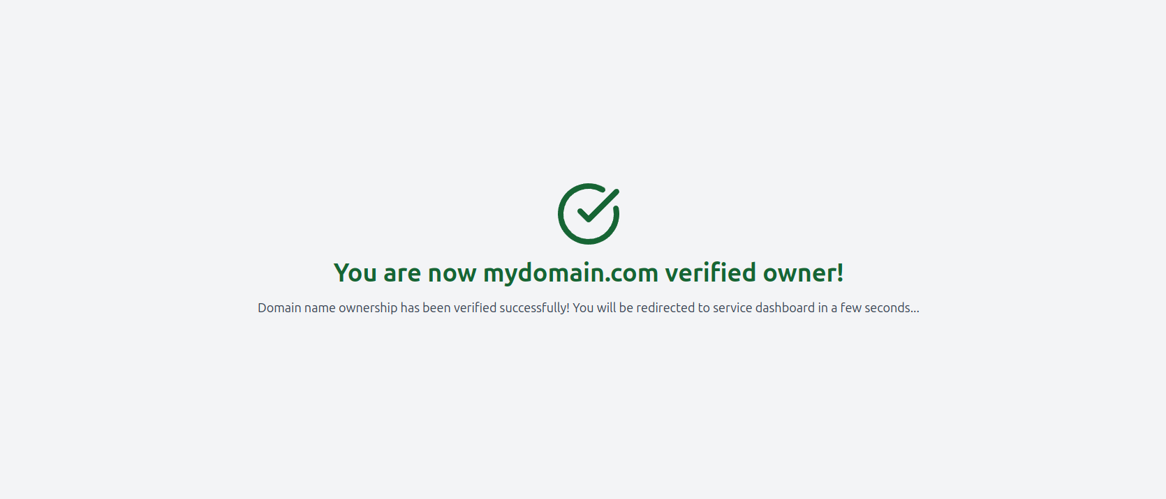 Domain name verification process